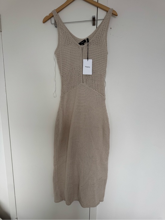 Theory Dresses & Skirts - Theory Beige Knit Midi cotton Dress NWT